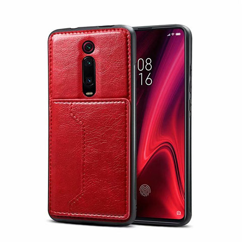 Xiaomi Mi 9T用ケース 高級感 手触り良いレザー柄 R01 Xiaomi レッド