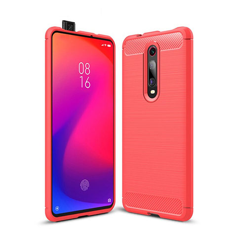 Xiaomi Mi 9T用シリコンケース ソフトタッチラバー ライン カバー C01 Xiaomi レッド