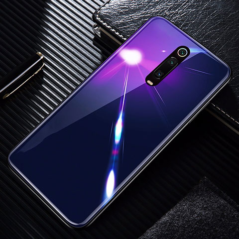 Xiaomi Mi 9T用ハイブリットバンパーケース プラスチック 鏡面 カバー T01 Xiaomi パープル