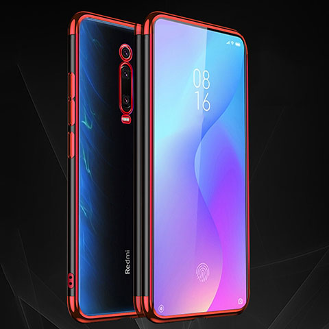 Xiaomi Mi 9T用極薄ソフトケース シリコンケース 耐衝撃 全面保護 クリア透明 S02 Xiaomi レッド