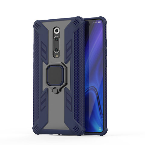 Xiaomi Mi 9T Pro用ハイブリットバンパーケース プラスチック アンド指輪 マグネット式 R03 Xiaomi ネイビー