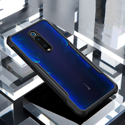 Xiaomi Mi 9T Pro用ハイブリットバンパーケース クリア透明 プラスチック 鏡面 カバー Xiaomi ブラック