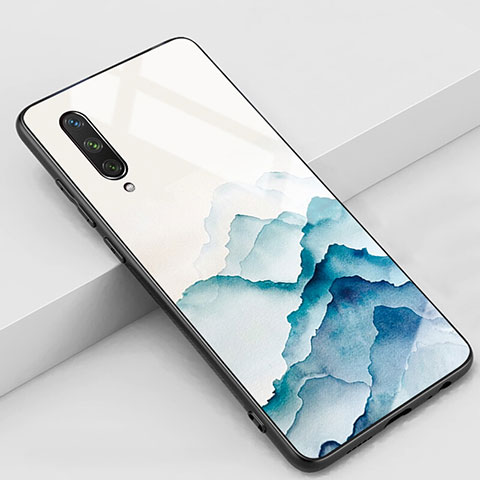 Xiaomi Mi A3用ハイブリットバンパーケース プラスチック 鏡面 花 カバー K02 Xiaomi ホワイト