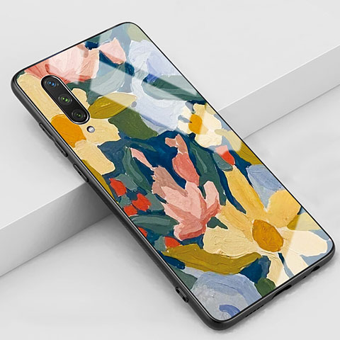 Xiaomi Mi A3用ハイブリットバンパーケース プラスチック 鏡面 花 カバー K04 Xiaomi イエロー