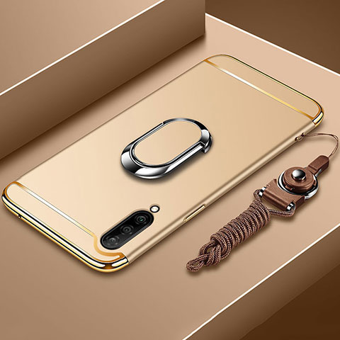 Xiaomi Mi A3用ケース 高級感 手触り良い メタル兼プラスチック バンパー アンド指輪 T01 Xiaomi ゴールド