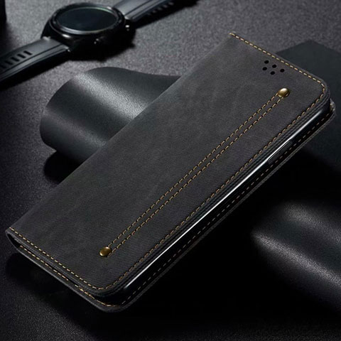 Xiaomi Mi Note 10 Lite用手帳型 布 スタンド Xiaomi ブラック