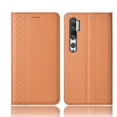 Xiaomi Mi Note 10 Pro用手帳型 レザーケース スタンド カバー T10 Xiaomi オレンジ