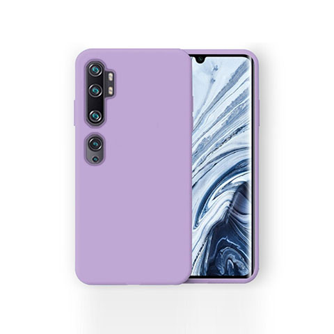 Xiaomi Mi Note 10 Pro用360度 フルカバー極薄ソフトケース シリコンケース 耐衝撃 全面保護 バンパー Xiaomi パープル