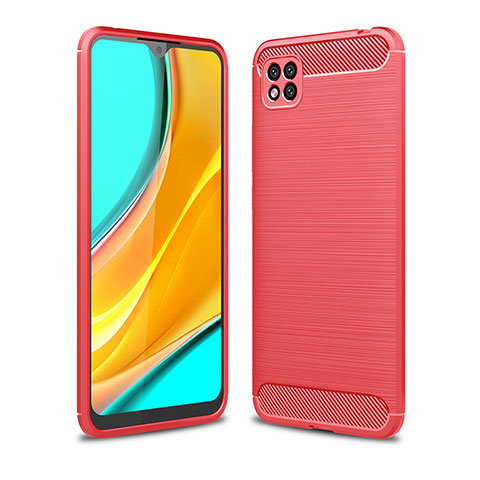 Xiaomi POCO C31用シリコンケース ソフトタッチラバー ライン カバー WL1 Xiaomi レッド