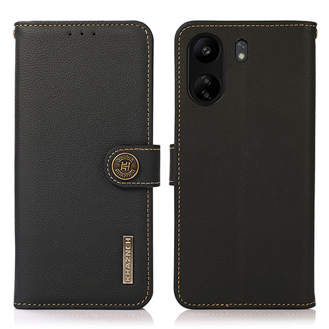 Xiaomi Poco C65用手帳型 レザーケース スタンド カバー B02H Xiaomi ブラック