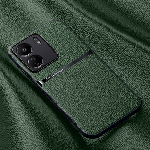 Xiaomi Poco C65用ケース 高級感 手触り良いレザー柄 S04 Xiaomi グリーン