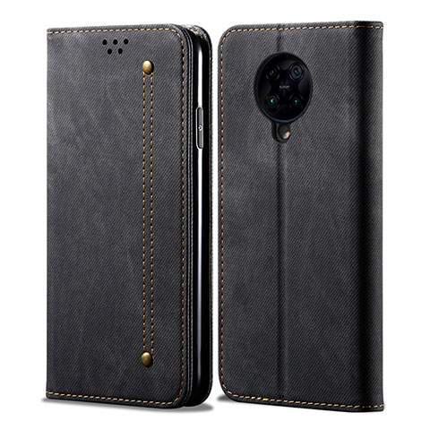 Xiaomi Poco F2 Pro用手帳型 布 スタンド H01 Xiaomi ブラック