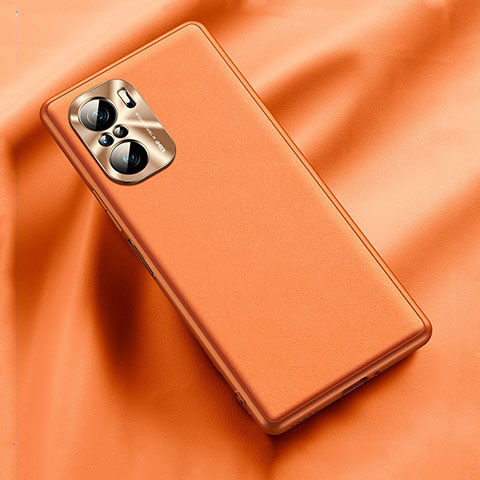 Xiaomi Poco F3 5G用ケース 高級感 手触り良いレザー柄 QK1 Xiaomi オレンジ