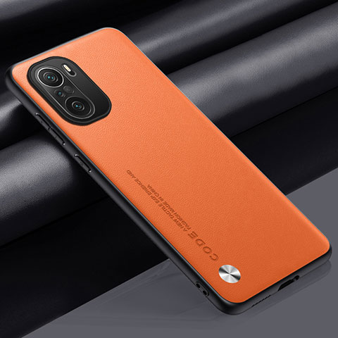 Xiaomi Poco F3 5G用ケース 高級感 手触り良いレザー柄 S03 Xiaomi オレンジ