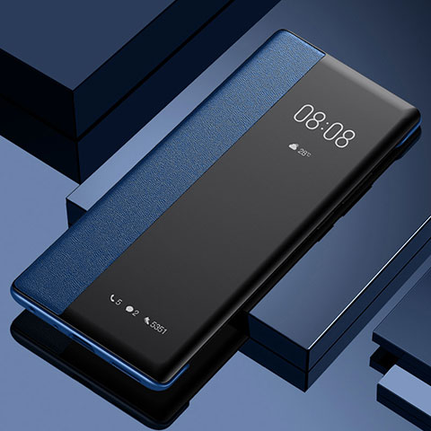 Xiaomi Poco F3 5G用手帳型 レザーケース スタンド カバー Xiaomi ネイビー