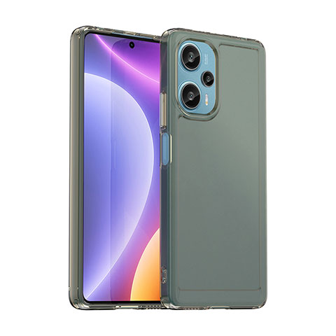 Xiaomi Poco F5 5G用ハイブリットバンパーケース クリア透明 プラスチック カバー J02S Xiaomi グレー