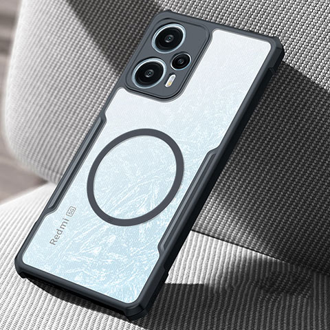 Xiaomi Poco F5 5G用極薄ソフトケース シリコンケース 耐衝撃 全面保護 クリア透明 カバー Mag-Safe 磁気 Magnetic Xiaomi ブラック