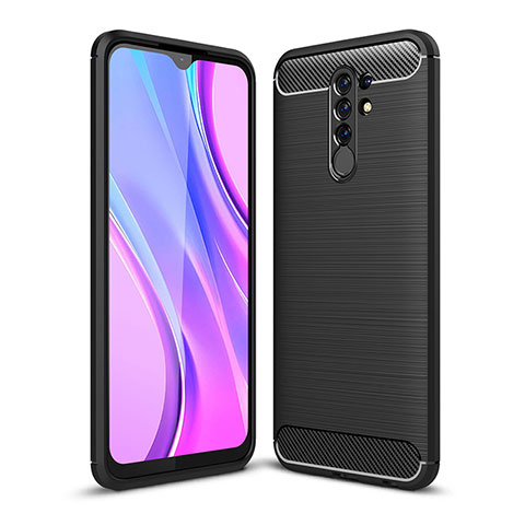 Xiaomi Poco M2用シリコンケース ソフトタッチラバー ライン カバー WL1 Xiaomi ブラック