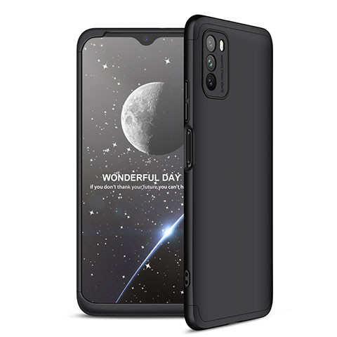 Xiaomi Poco M3用ハードケース プラスチック 質感もマット 前面と背面 360度 フルカバー Xiaomi ブラック