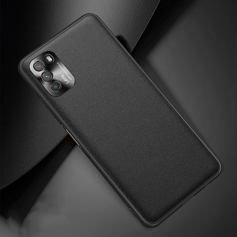 Xiaomi Poco M3用ケース 高級感 手触り良いレザー柄 QK1 Xiaomi ブラック