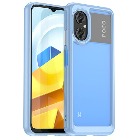 Xiaomi Poco M4 5G用ハイブリットバンパーケース クリア透明 プラスチック カバー J01S Xiaomi ブルー