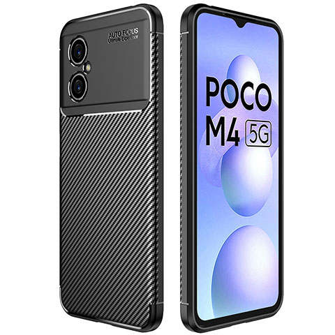 Xiaomi Poco M4 5G用シリコンケース ソフトタッチラバー ツイル カバー Xiaomi ブラック