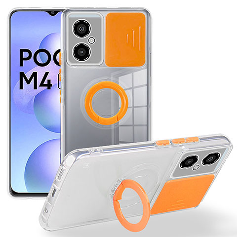 Xiaomi Poco M4 5G用360度 フルカバー極薄ソフトケース シリコンケース 耐衝撃 全面保護 バンパー MJ1 Xiaomi オレンジ