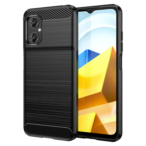 Xiaomi Poco M4 5G用シリコンケース ソフトタッチラバー ライン カバー MF1 Xiaomi ブラック