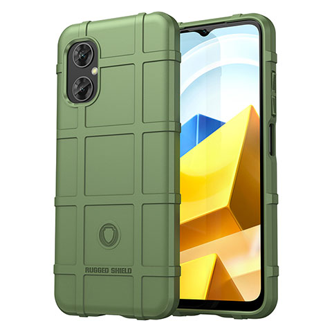 Xiaomi Poco M4 5G用360度 フルカバー極薄ソフトケース シリコンケース 耐衝撃 全面保護 バンパー J01S Xiaomi グリーン