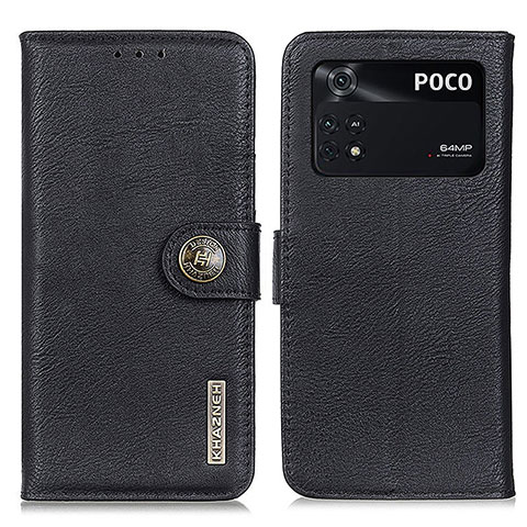 Xiaomi Poco M4 Pro 4G用手帳型 レザーケース スタンド カバー K02Z Xiaomi ブラック