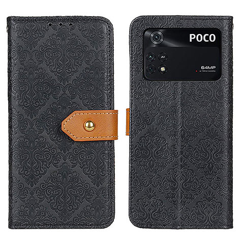 Xiaomi Poco M4 Pro 4G用手帳型 レザーケース スタンド カバー K05Z Xiaomi ブラック