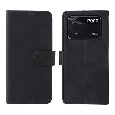 Xiaomi Poco M4 Pro 4G用手帳型 レザーケース スタンド カバー L01Z Xiaomi ブラック