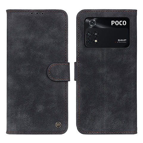 Xiaomi Poco M4 Pro 4G用手帳型 レザーケース スタンド カバー N03P Xiaomi ブラック