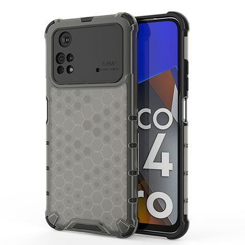 Xiaomi Poco M4 Pro 4G用360度 フルカバー ハイブリットバンパーケース クリア透明 プラスチック カバー AM1 Xiaomi ブラック