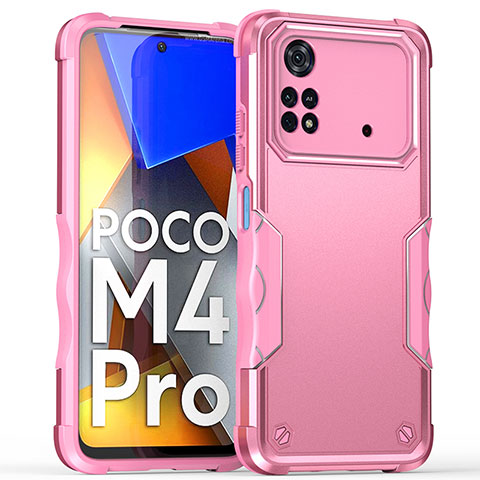 Xiaomi Poco M4 Pro 4G用ハイブリットバンパーケース プラスチック 兼シリコーン カバー QW1 Xiaomi ローズゴールド