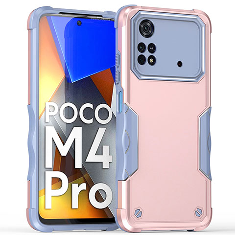 Xiaomi Poco M4 Pro 4G用ハイブリットバンパーケース プラスチック 兼シリコーン カバー QW1 Xiaomi ピンク