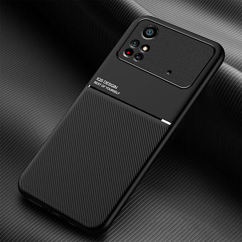 Xiaomi Poco M4 Pro 4G用極薄ソフトケース シリコンケース 耐衝撃 全面保護 マグネット式 バンパー Xiaomi ブラック