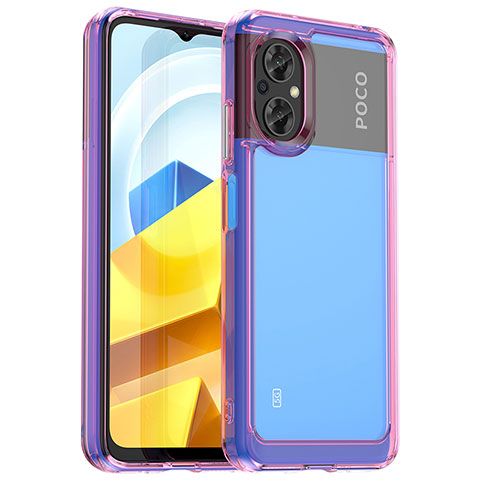 Xiaomi Poco M5 4G用ハイブリットバンパーケース クリア透明 プラスチック カバー J01S Xiaomi ラベンダー