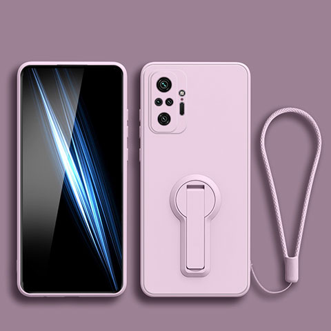 Xiaomi Poco M5S用極薄ソフトケース シリコンケース 耐衝撃 全面保護 スタンド バンパー Xiaomi ラベンダー