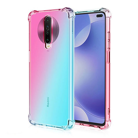 Xiaomi Poco X2用極薄ソフトケース グラデーション 勾配色 クリア透明 G01 Xiaomi シアン