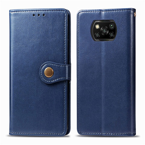 Xiaomi Poco X3用手帳型 レザーケース スタンド カバー L10 Xiaomi ネイビー