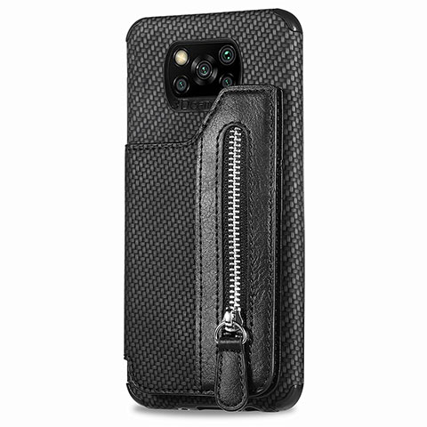 Xiaomi Poco X3用極薄ソフトケース シリコンケース 耐衝撃 全面保護 マグネット式 バンパー S02D Xiaomi ブラック