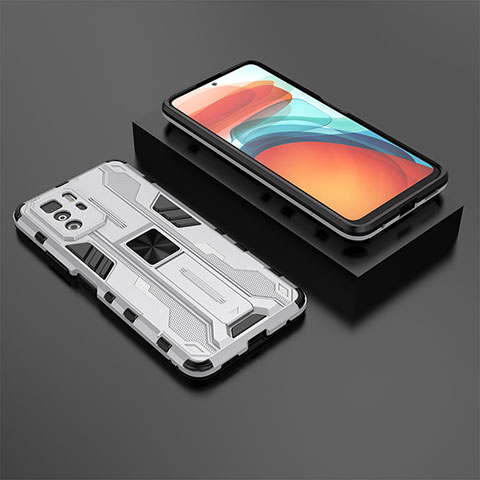 Xiaomi Poco X3 GT 5G用ハイブリットバンパーケース スタンド プラスチック 兼シリコーン カバー マグネット式 KC2 Xiaomi ホワイト