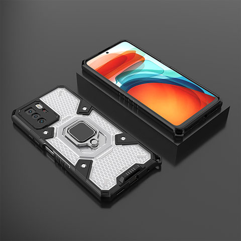 Xiaomi Poco X3 GT 5G用ハイブリットバンパーケース プラスチック アンド指輪 マグネット式 KC3 Xiaomi ホワイト