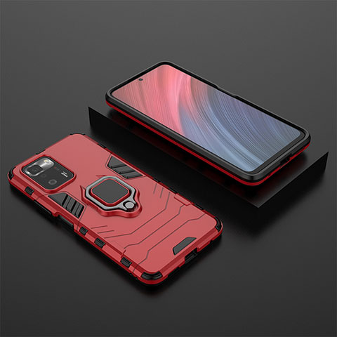 Xiaomi Poco X3 GT 5G用ハイブリットバンパーケース プラスチック アンド指輪 マグネット式 Xiaomi レッド