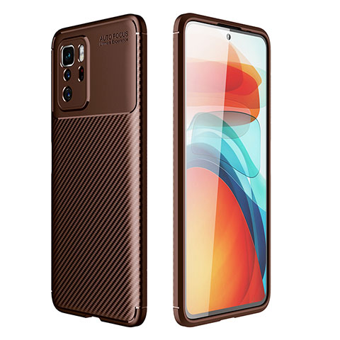 Xiaomi Poco X3 GT 5G用シリコンケース ソフトタッチラバー ツイル カバー Xiaomi ブラウン