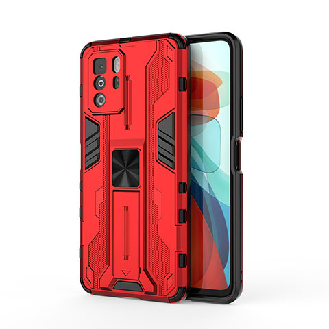 Xiaomi Poco X3 GT 5G用ハイブリットバンパーケース スタンド プラスチック 兼シリコーン カバー マグネット式 KC1 Xiaomi レッド