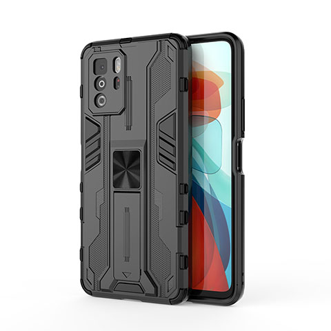 Xiaomi Poco X3 GT 5G用ハイブリットバンパーケース スタンド プラスチック 兼シリコーン カバー マグネット式 KC1 Xiaomi ブラック