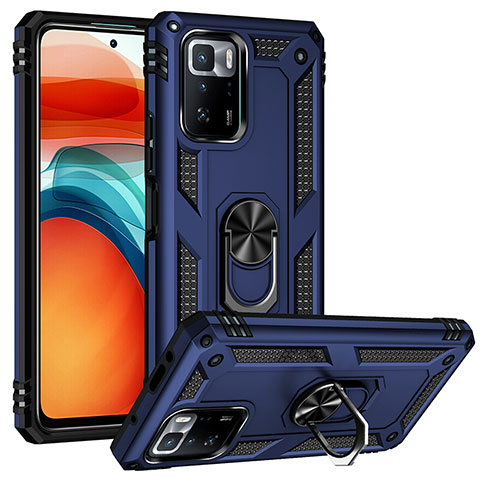 Xiaomi Poco X3 GT 5G用ハイブリットバンパーケース プラスチック アンド指輪 マグネット式 MQ3 Xiaomi ネイビー