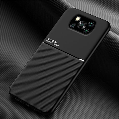 Xiaomi Poco X3 NFC用極薄ソフトケース シリコンケース 耐衝撃 全面保護 マグネット式 バンパー Xiaomi ブラック